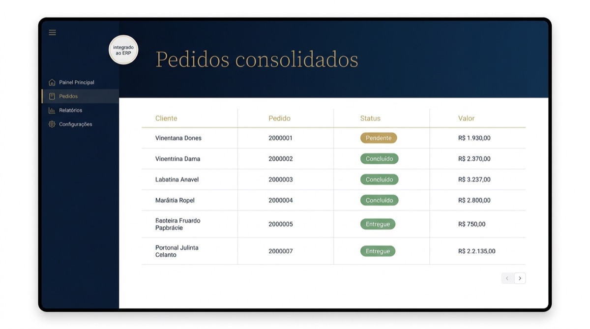 Aplicação MACHIA Build: pedidos consolidados em fonte única integrada ao ERP
